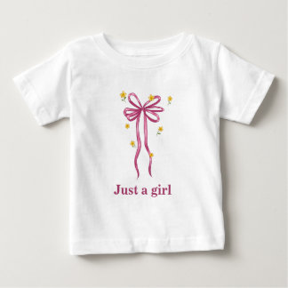 Just A Girl Pink bowT-Shirt Baby T-Shirt