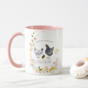 Just a Girl That Loves Chickens   Monogram Mug