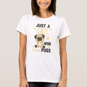 Just A Girl That Pugs Loves Kawaii Dog Pug T-Shirt