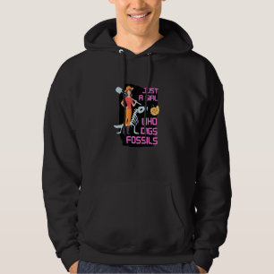 Just A Girl Who Digs Fossils Paleontology Fossil H Hoodie
