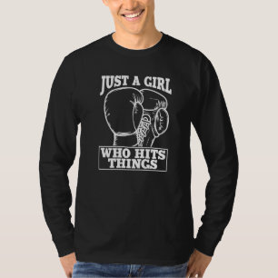 Just A Girl Who Hits Things Boxing Women 1 T-Shirt