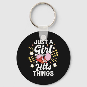 Just A Girl Who Hits Things - Kickboxing Kickboxer Key Ring