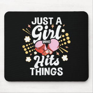 Just A Girl Who Hits Things - Kickboxing Kickboxer Mouse Pad