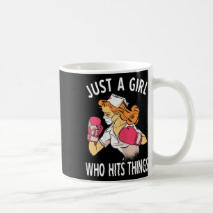 Just A Girl Who Hits Things Nurse Boxing Coffee Mug