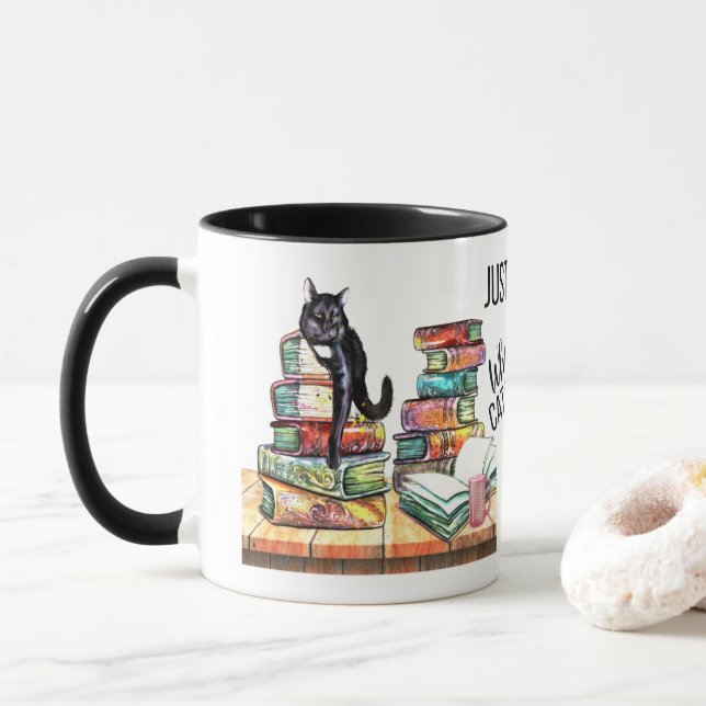 Just A Girl Who Likes Cats And Books Mug (With Donut)