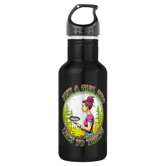 Just a Girl Who Likes to Throw | Disc Golf  532 Ml Water Bottle (Front)