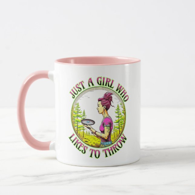 Just a Girl Who Likes to Throw | Disc Golf  Mug (Left)