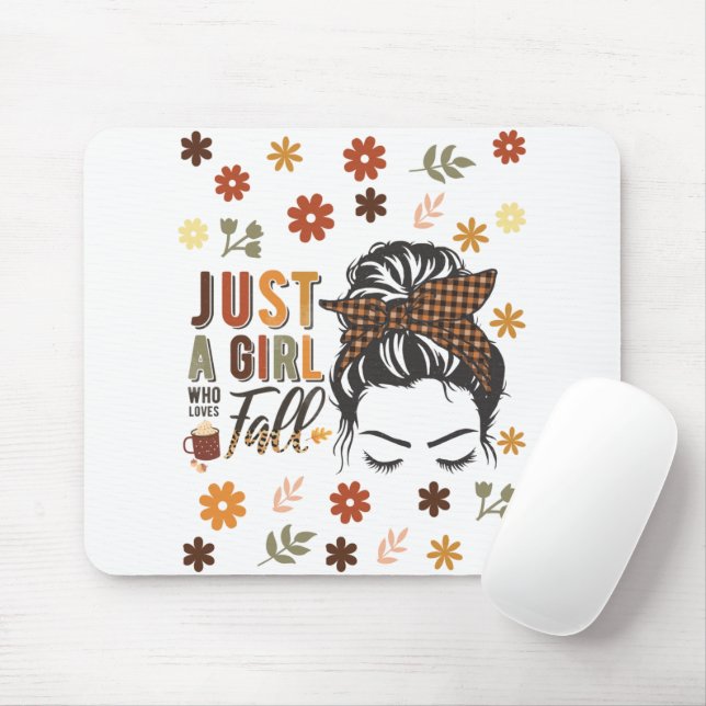 Just A Girl Who Love A Fall Mouse Pad (With Mouse)