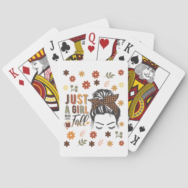 Just A Girl Who Love A Fall Playing Cards (Back)