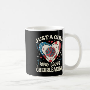 Just A Girl Who Love Cheerleading American Flag Ch Coffee Mug