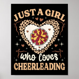 Just A Girl Who Love Cheerleading Cheetah Print Ch