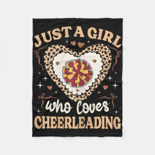 Just A Girl Who Love Cheerleading Cheetah Print Ch Fleece Blanket