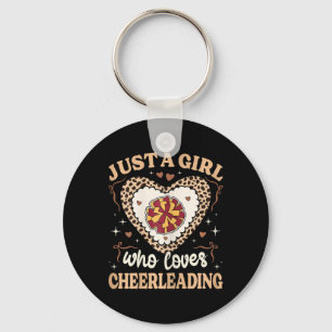 Just A Girl Who Love Cheerleading Cheetah Print Ch Key Ring