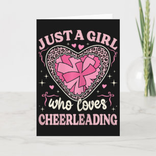 Just A Girl Who Love Cheerleading Leopard Print Ch Card