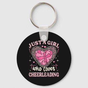 Just A Girl Who Love Cheerleading Leopard Print Ch Key Ring