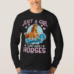 Just A Girl Who Love Horses Cute Wild Galloping Ho T-Shirt