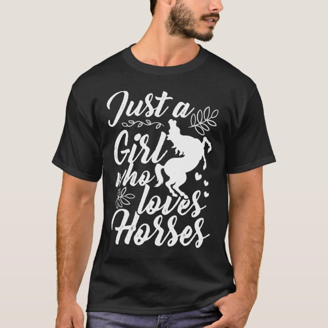 Just A Girl Who Love Horses Horseback Riding T-Shirt (Front)