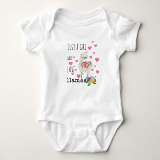 Just a girl who love llamas cute gift idea baby bodysuit