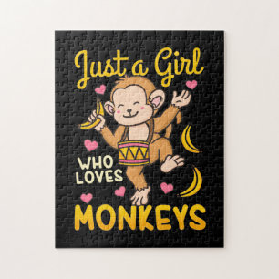 Just A Girl Who Love Monkeys Jigsaw Puzzle