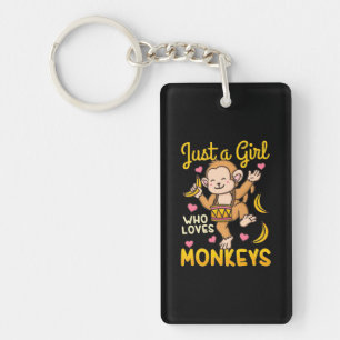 Just A Girl Who Love Monkeys Key Ring