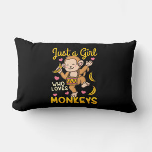 Just A Girl Who Love Monkeys Lumbar Cushion
