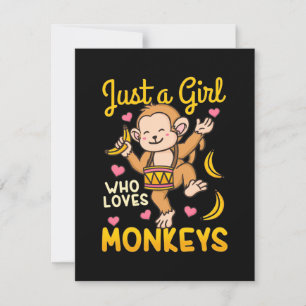 Just A Girl Who Love Monkeys Thank You Card