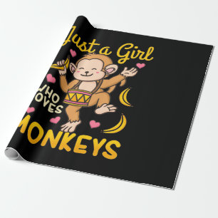 Just A Girl Who Love Monkeys Wrapping Paper