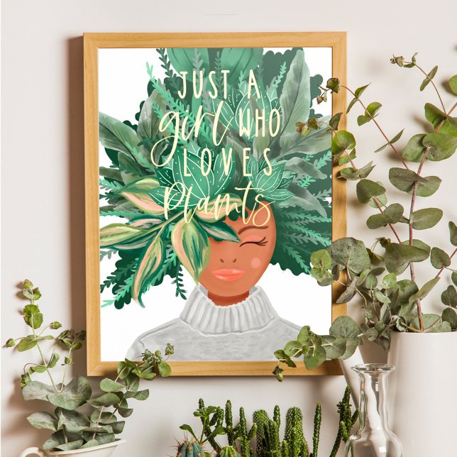 Just A Girl Who Love Plants | Crazy Plant Lady Foi Foil Prints (Creator Uploaded)