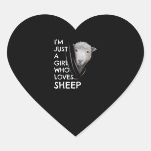 Just A Girl Who Love sheep Sheep Fans gift Heart Sticker