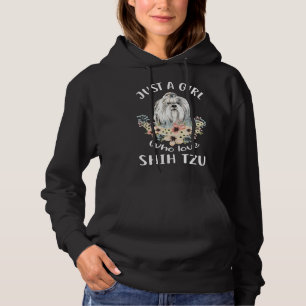 Just A Girl Who Love Shih Tzu Shih Tzu Girl Fitt Hoodie