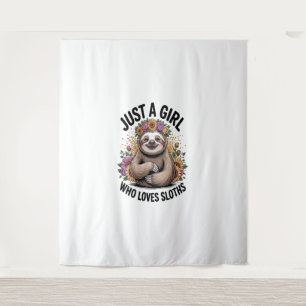just a girl Who love sloths Tapestry