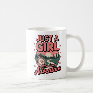 Just a Girl Who Loves Adventure Compass Design Coffee Mug