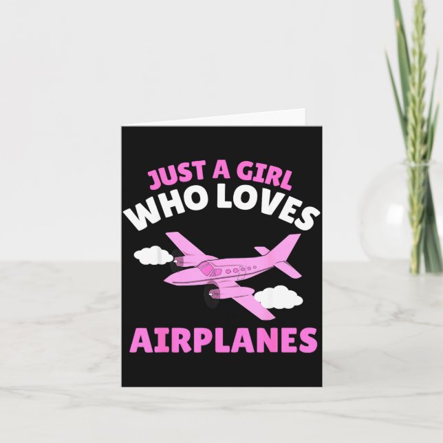 Just A Girl Who Loves Airplanes Kids Toddler Baby  Card (Front)