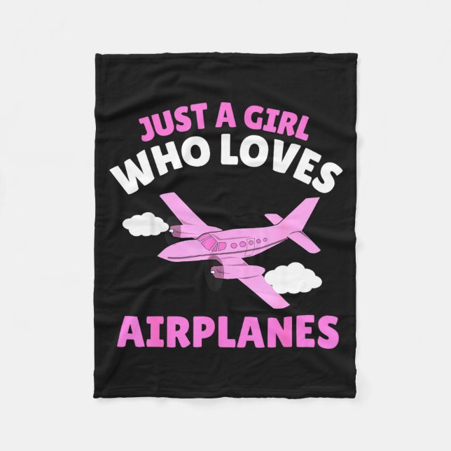 Just A Girl Who Loves Airplanes Kids Toddler Baby  Fleece Blanket (Front)