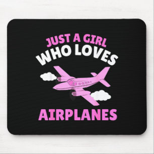 Just A Girl Who Loves Airplanes Kids Toddler Baby Mouse Pad