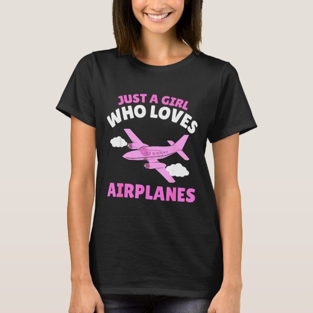 Just A Girl Who Loves Airplanes Kids Toddler Baby  T-Shirt (Front)
