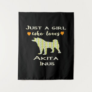 Just A Girl Who Loves Akita Gift, Akita Pet Gift Tapestry