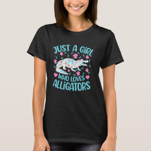 Just A Girl Who Loves Alligators Floral Women Croc T-Shirt