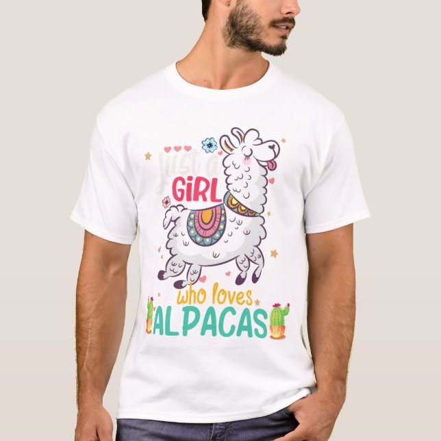 Just A Girl Who Loves Alpacas  Girl Who Love T-Shirt (Front)