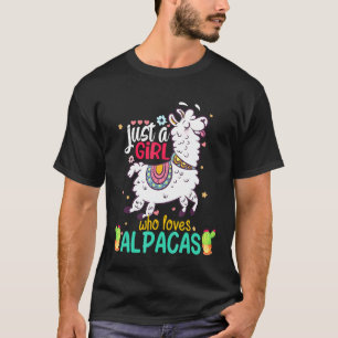 Just A Girl Who Loves Alpacas Girl Who Loves Llam T-Shirt