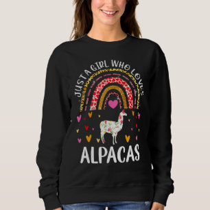 Just A Girl Who Loves Alpacas Rainbow Alpaca Lover Sweatshirt