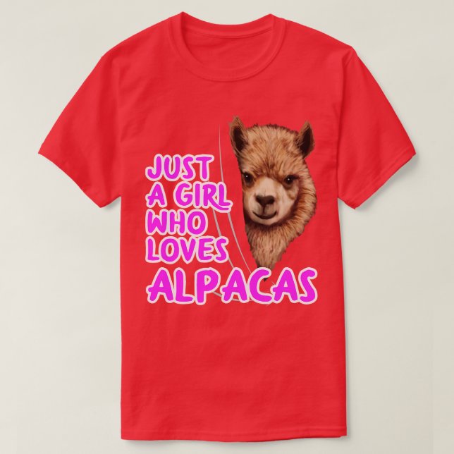 Just A Girl Who Loves Alpacas T-Shirt (Design Front)
