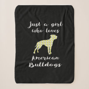 Just A Girl Who Loves American Bulldogs Sherpa Blanket
