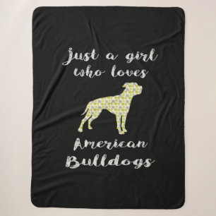 Just A Girl Who Loves American Bulldogs Sherpa Blanket