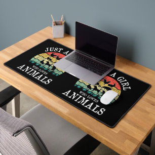 Just A Girl Who Loves Animals - Cute & Heartfelt  Desk Mat