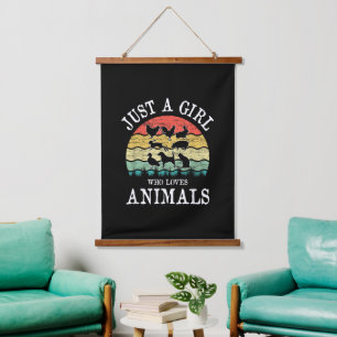 Just A Girl Who Loves Animals - Cute & Heartfelt Hanging Tapestry