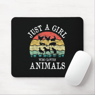 Just A Girl Who Loves Animals - Cute & Heartfelt Mouse Pad