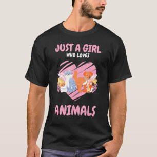 Just A Girl Who Loves Animals Dog Cat Horse Breed T-Shirt