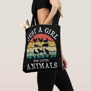 Just A Girl Who Loves Animals Tote Bag