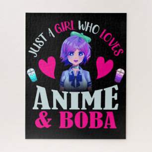 Just A Girl Who Loves Anime and Boba Jigsaw Puzzle